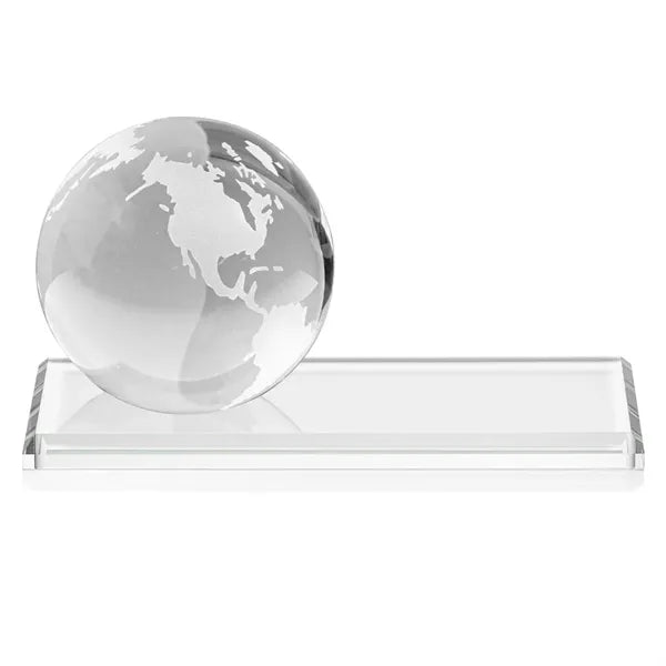 Globe Award on Rectangle Base - Clear