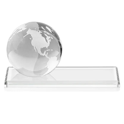Globe Award on Rectangle Base - Clear