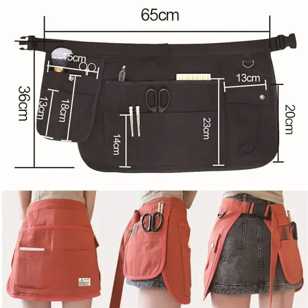 Waist Canvas Multi Pockets Half Apron