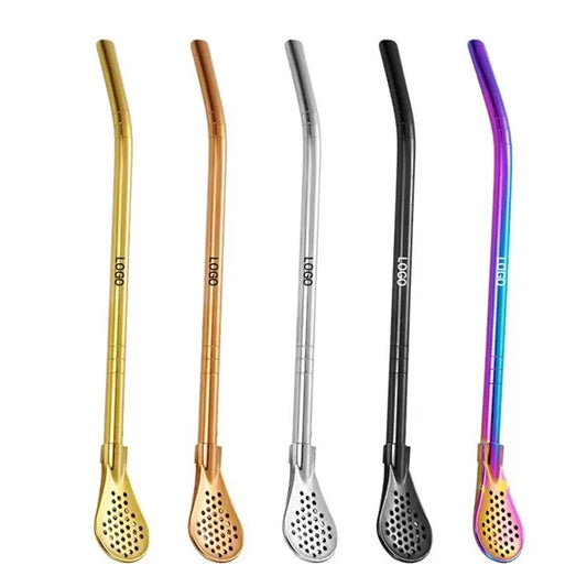 Removable 2 in1 Stainless Steel Straw Spoon