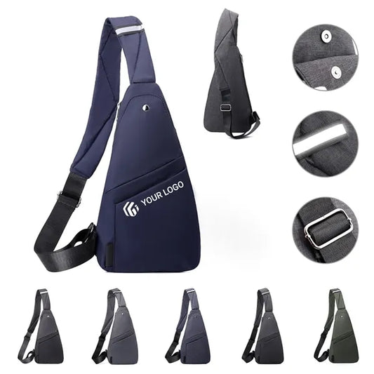 Men's travel waterproof reflective crossbody chest bag
