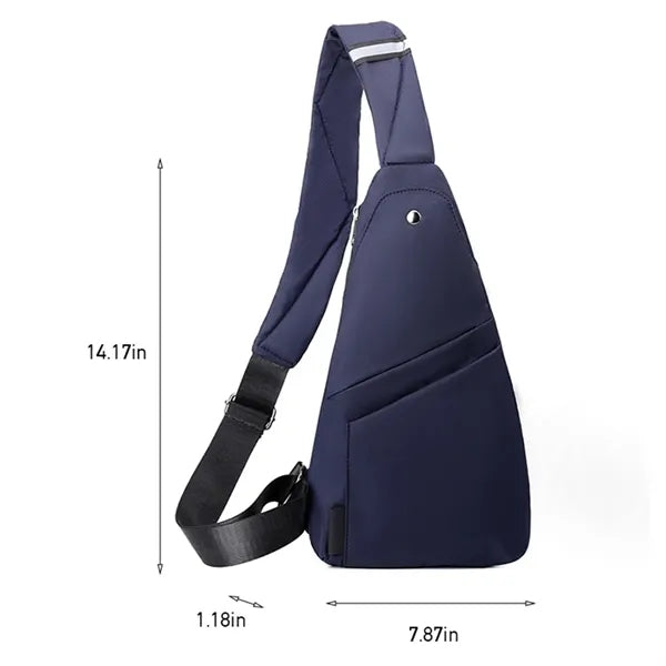 Men's travel waterproof reflective crossbody chest bag