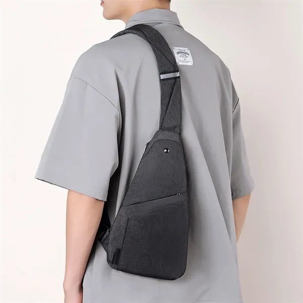 Men's travel waterproof reflective crossbody chest bag