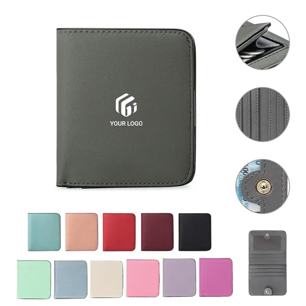 Large capacity portable lightweight thin bi-fold coin purse