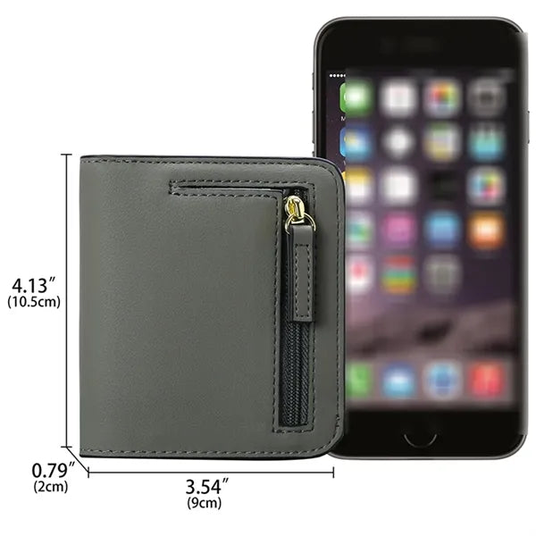 Large capacity portable lightweight thin bi-fold coin purse