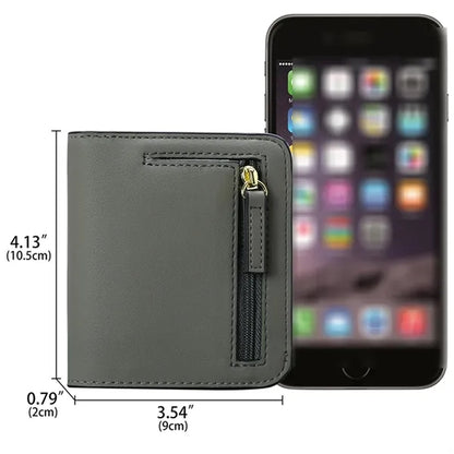 Large capacity portable lightweight thin bi-fold coin purse