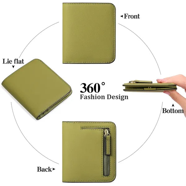 Large capacity portable lightweight thin bi-fold coin purse