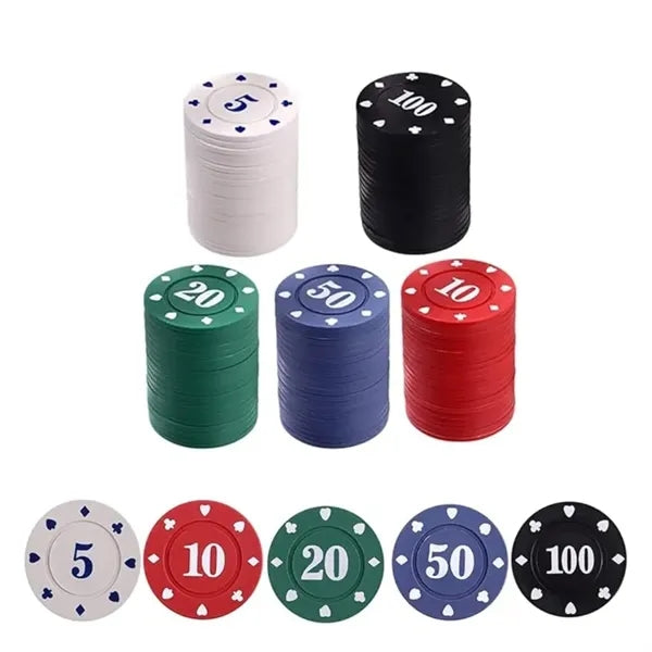 100pcs Denomination Poker Chips