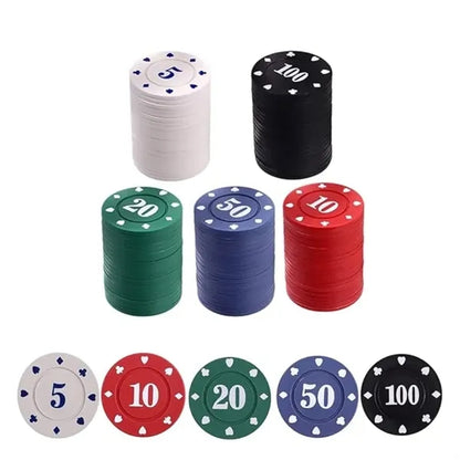 100pcs Denomination Poker Chips