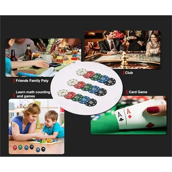 100pcs Denomination Poker Chips