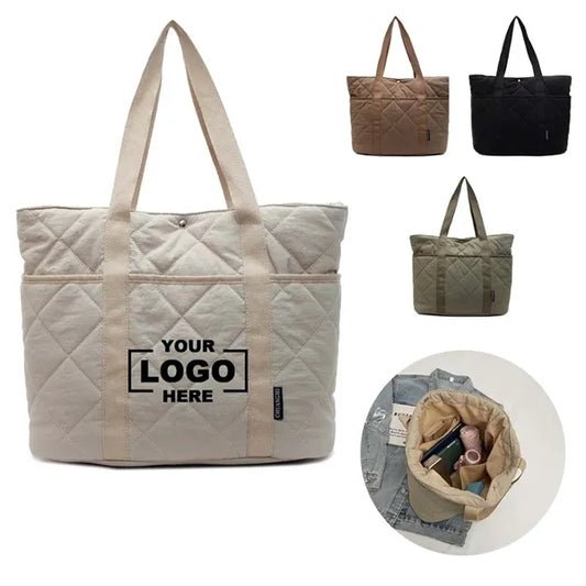 Quilted Puffer Tote Bag