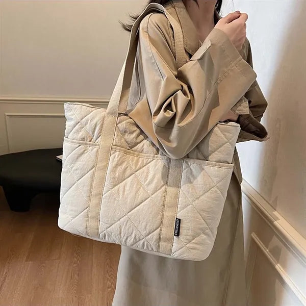 Quilted Puffer Tote Bag