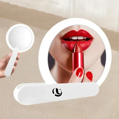 Mini LED Cosmetic Mirror with Swivel Handle
