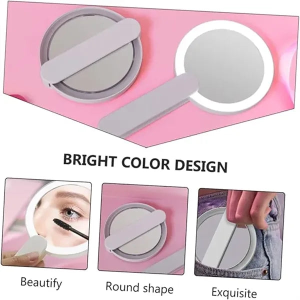Mini LED Cosmetic Mirror with Swivel Handle