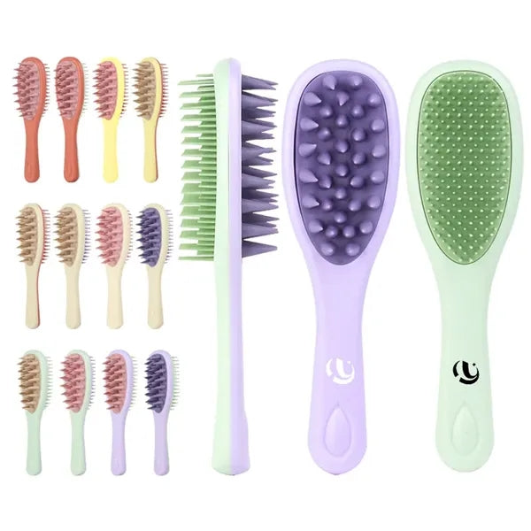 Double-sided Silicone Plastic Hair Comb Brush