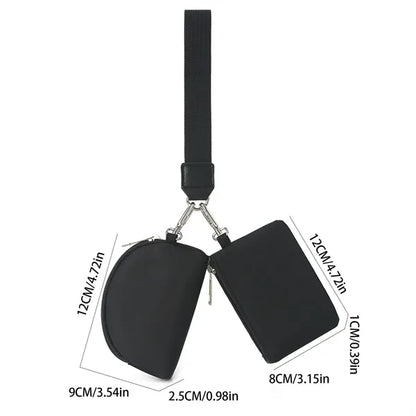 Portable Mini Wristlet Zip Wallet Pouch Keychain Coin Purse