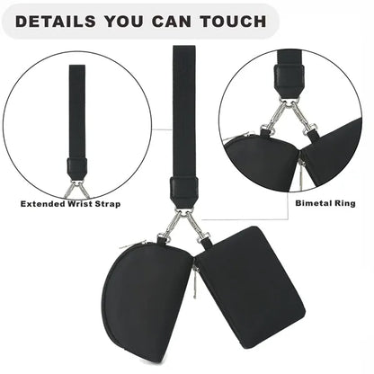 Portable Mini Wristlet Zip Wallet Pouch Keychain Coin Purse