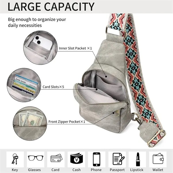 Sling Shoulder Bag Crossbody Fanny Pack With Strap