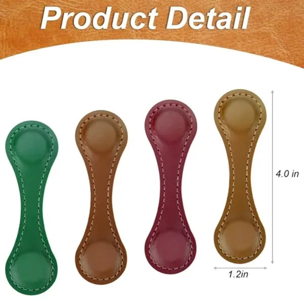 Vintage PU Leather Magnetic Bookmarks