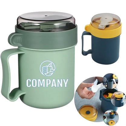 Portable Soup Cup With Lid Spoon