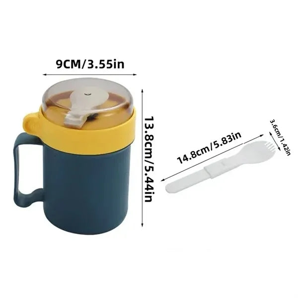 Portable Soup Cup With Lid Spoon