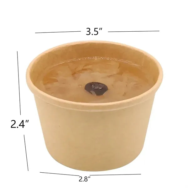 Disposable Kraft Paper Bowl With Paper Lid