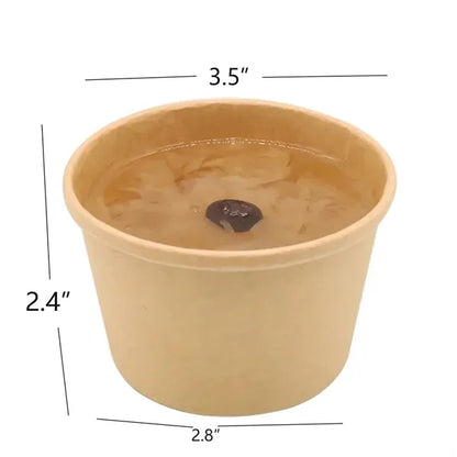 Disposable Kraft Paper Bowl With Paper Lid