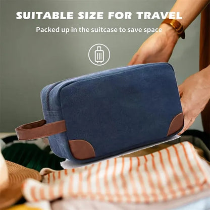 Large capacity portable hand-held toiletry storage bag