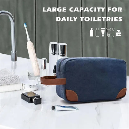 Large capacity portable hand-held toiletry storage bag
