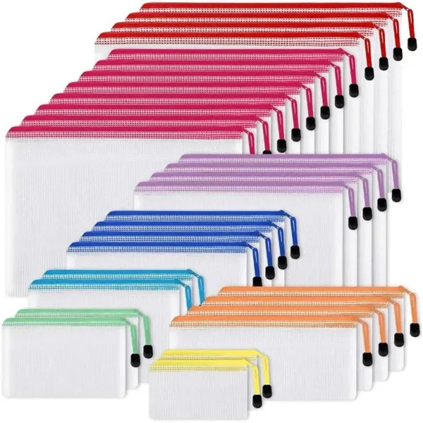 A4 Waterproof Mesh Zipper Document Pouch Bags