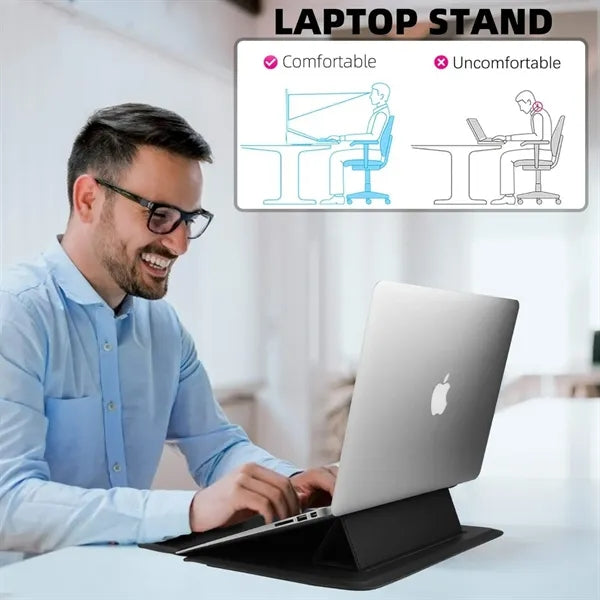 3-in-1 PU Leather Laptop Sleeve