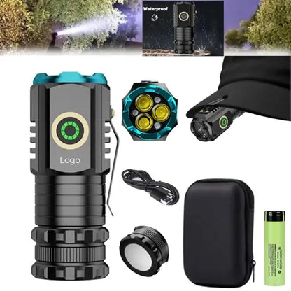 Rechargeable Flash Light with Clip and Magnetic Function