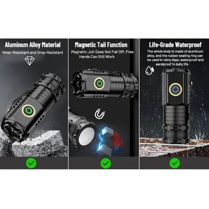 Rechargeable Flash Light with Clip and Magnetic Function