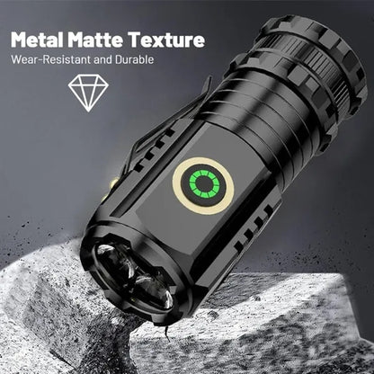 Rechargeable Flash Light with Clip and Magnetic Function