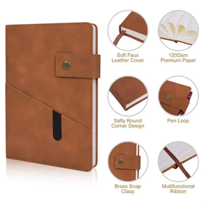A5 Lined Leather Journal Notebook