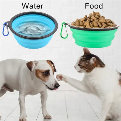 Dog  Pet Collapsible Bowl with Carabiners