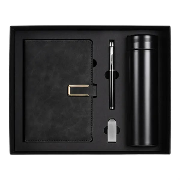 Luxurious Gift Set: A5 PU Notebook, Thermos, USB & Pen