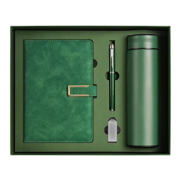 Luxurious Gift Set: A5 PU Notebook, Thermos, USB & Pen
