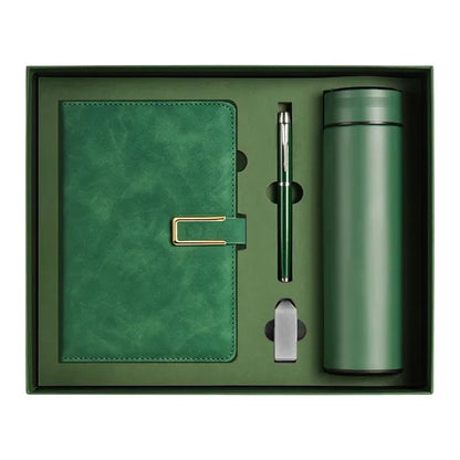 Luxurious Gift Set: A5 PU Notebook, Thermos, USB & Pen