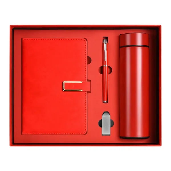 Luxurious Gift Set: A5 PU Notebook, Thermos, USB & Pen