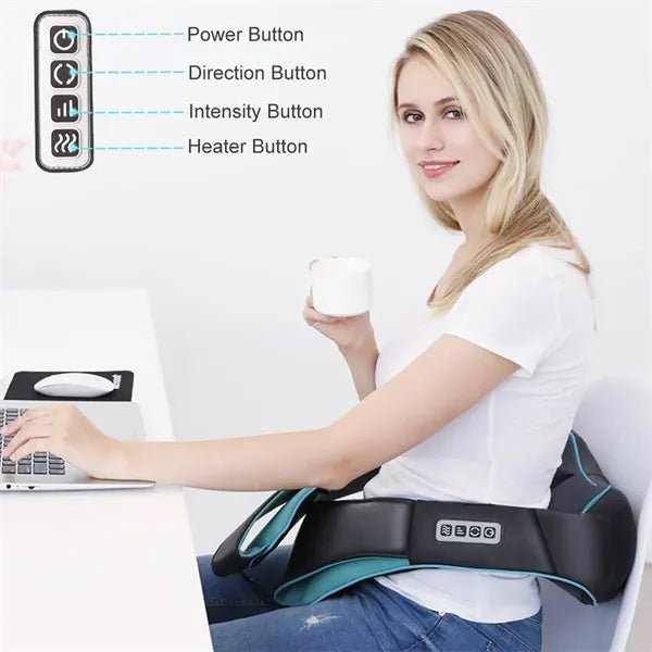 Electric Back Shoulder and Neck Kneading Massager with Heat