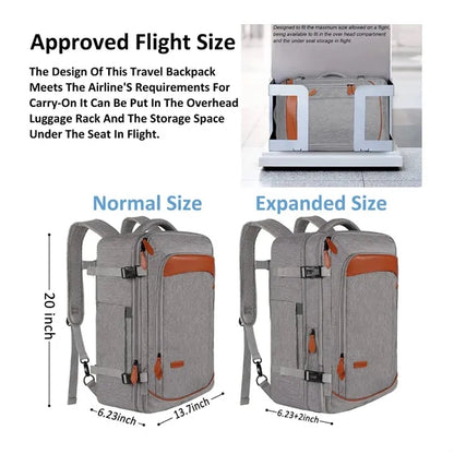40L Expandable Waterproof Backpack With 4 Packing Cubes