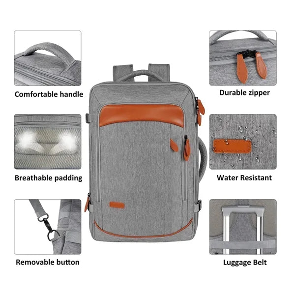 40L Expandable Waterproof Backpack With 4 Packing Cubes