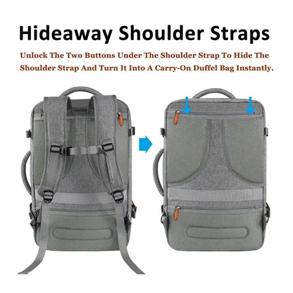 40L Expandable Waterproof Backpack With 4 Packing Cubes