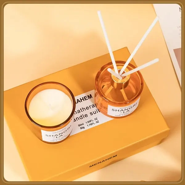 Scented Sticks Diffuser And Candle Gift Set