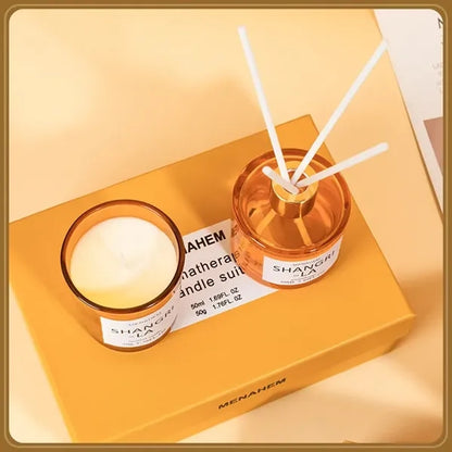 Scented Sticks Diffuser And Candle Gift Set
