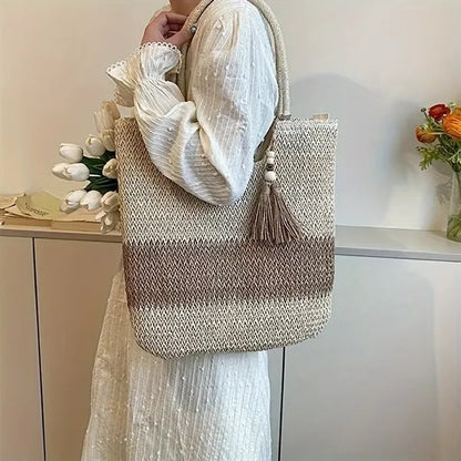 Jute Straw Beach Woven Tote Rattan Shoulder Bag
