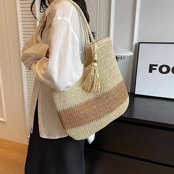 Jute Straw Beach Woven Tote Rattan Shoulder Bag