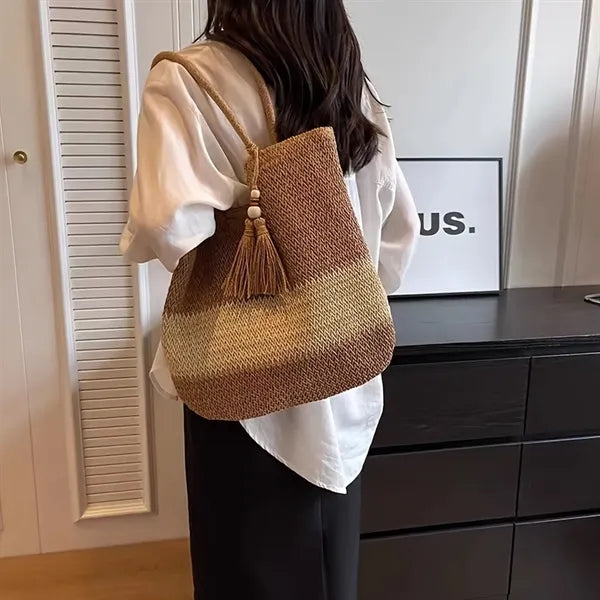 Jute Straw Beach Woven Tote Rattan Shoulder Bag