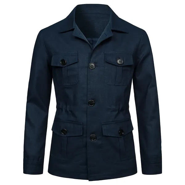 Handmade Linen Jacket British Retro Gentleman Slim Fit Coat
